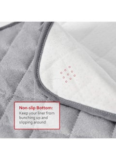 Moonsea Moonsea Diaper Changing Pad Liner Non-Slip, Waterproof Terry Mat Changing Pad Cover Liner, Quilted Absorbent Bassinet Liners Washable, 3 Pack 13"x 26" Reusable Portable Changing Table Pad Grey  - Image 4