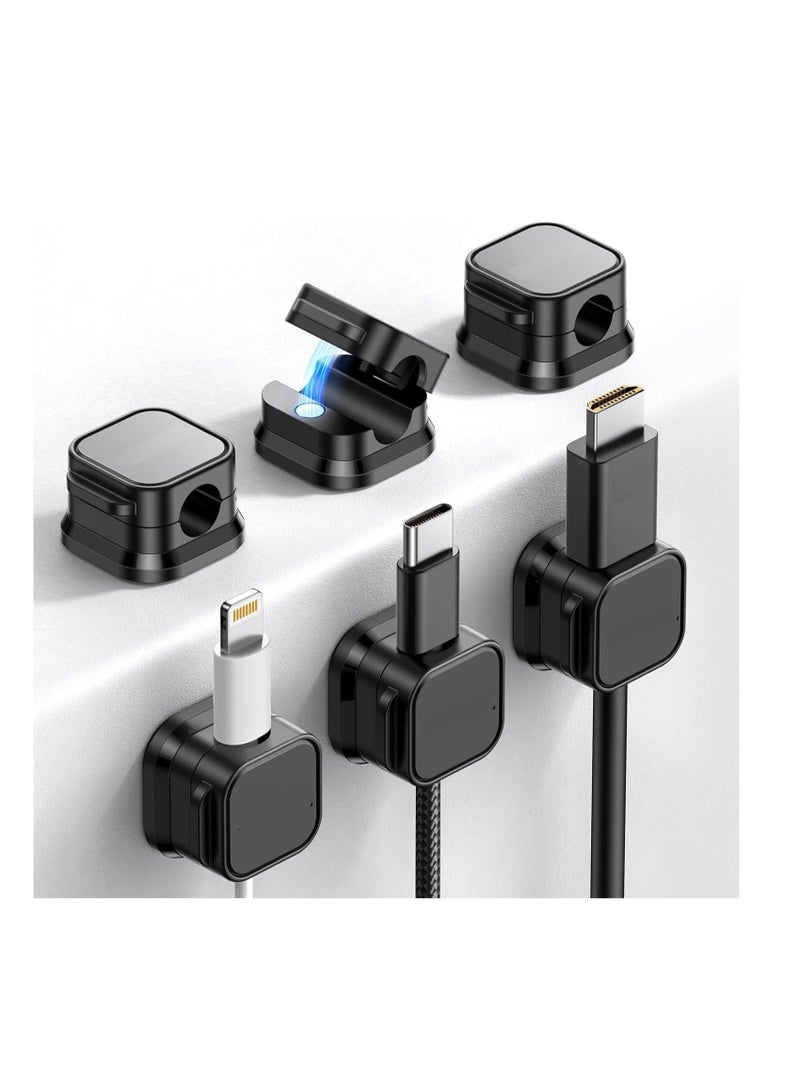 6 Pack Self Adhesive Cord Organizer Holder, Cable Clips, Under Desk Cable Management, Hide or Organize Phone USB Charger Cable for Home,Office,Car,Nightstand - Image 1