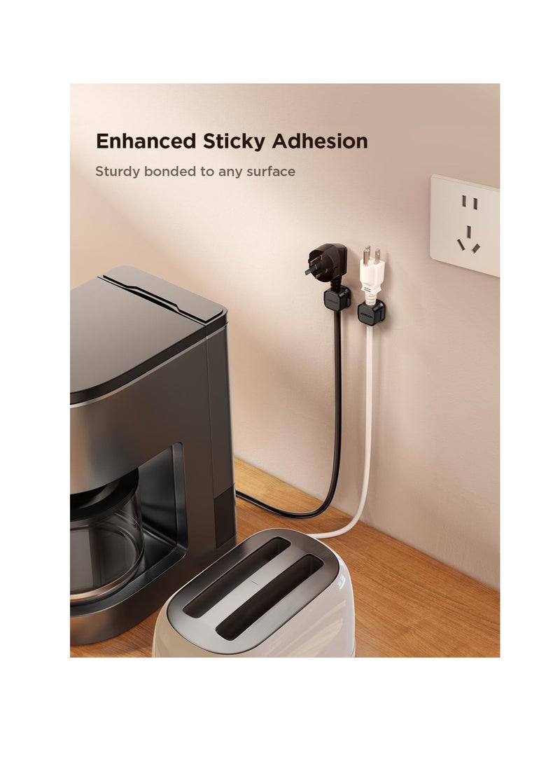 6 Pack Self Adhesive Cord Organizer Holder, Cable Clips, Under Desk Cable Management, Hide or Organize Phone USB Charger Cable for Home,Office,Car,Nightstand - Image 2