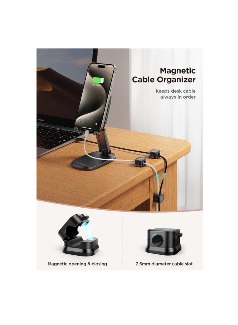 6 Pack Self Adhesive Cord Organizer Holder, Cable Clips, Under Desk Cable Management, Hide or Organize Phone USB Charger Cable for Home,Office,Car,Nightstand - Image 3