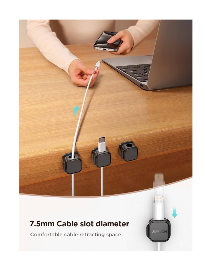 6 Pack Self Adhesive Cord Organizer Holder, Cable Clips, Under Desk Cable Management, Hide or Organize Phone USB Charger Cable for Home,Office,Car,Nightstand - Image 4