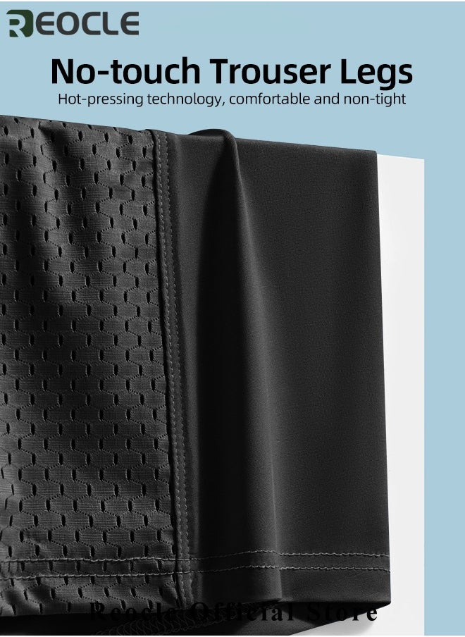 REOCLE - Men's Boxer Brief Ice Silk Mesh Soft Underwear Breathable Cool Boxer Briefs Breathable Soft Moisture-Wicking Underwear Ultra-thin Stretch Boxers - Image 1