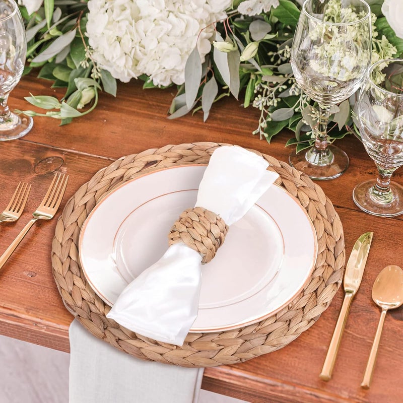 APTWOW Rustic Napkin Rings Set of 12, Hand-Woven Farmhouse Fall Napkin Rings, Holiday Party, Christmas, New Year Eve, Thanksgiving Dinnerware, Easter Napkins Rings - Image 2