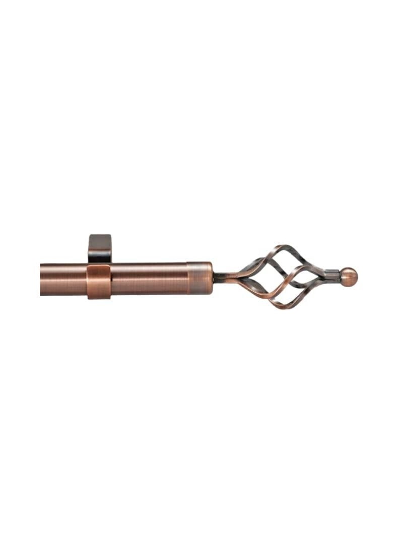 KNP Roman Adjustable Curtain Rod, Metal Double Rod Window Treatment Rod Drapery Rod (110-200 cm) Copper - Image 2