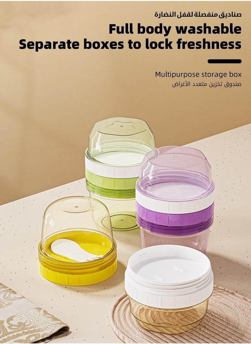 3 PCS Double-Layer Baby Food Containers, Reusable Infant Food Storage Jars, Small Snack Container, On and Go Cups for Infant & Babies & Students, Microwave & Dishwasher Friendly