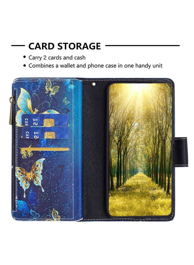 S-TOP Case For Samsung Galaxy A24 4G Colored Drawing Pattern Zipper Leather Phone Case - Image 5