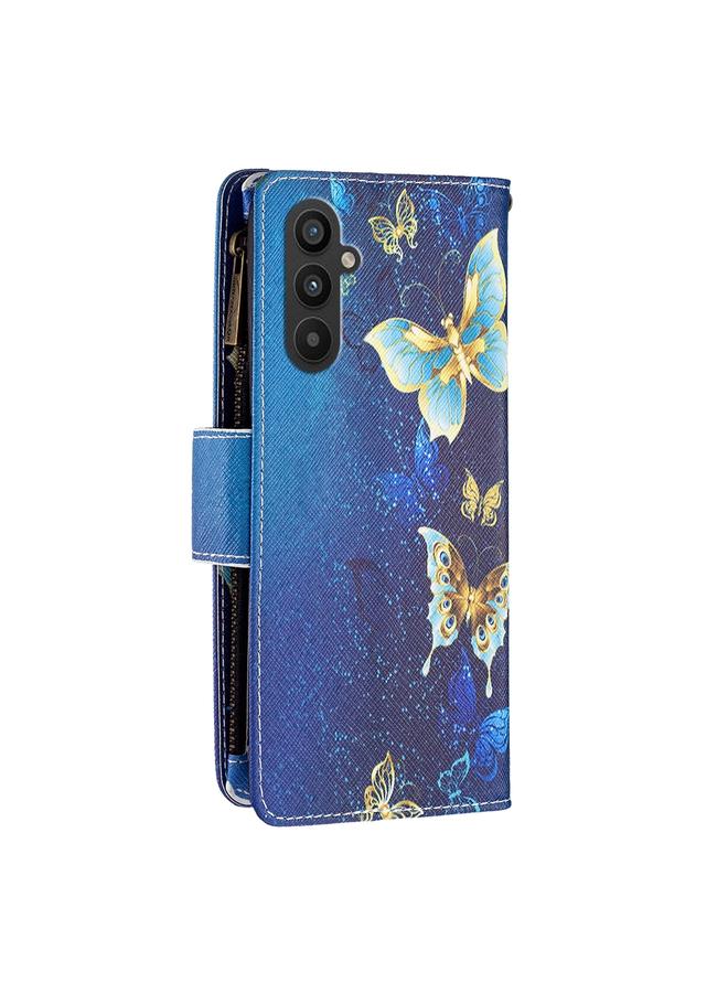 S-TOP Case For Samsung Galaxy A24 4G Colored Drawing Pattern Zipper Leather Phone Case - Image 3