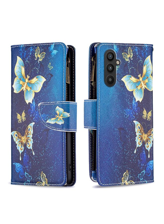 S-TOP Case For Samsung Galaxy A24 4G Colored Drawing Pattern Zipper Leather Phone Case - Image 1
