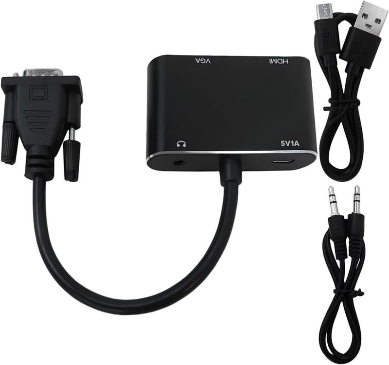 Blue Elf VGA to HDMI Adapter with 3 5mm Audio Port Supports Dual Monitor 1080P 60Hz for PC Laptop Projector - Image 3