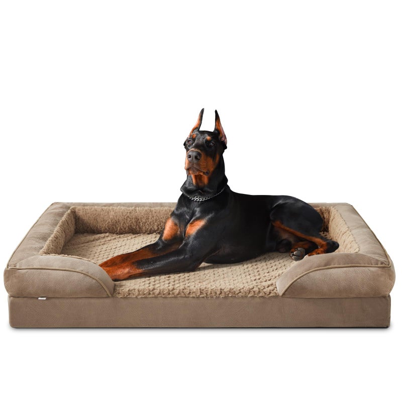 INVENHO Orthopedic Extra Large Dog Bed, XXL Waterproof Dog Sofa, Egg-Crate Foam Couch with Washable Removable Cover, Waterproof Lining and Nonskid Bottom - Image 1