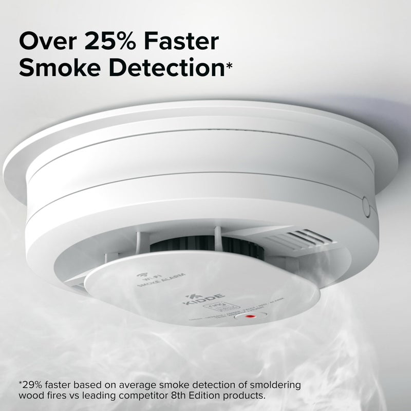 Kidde Smart Smoke Detector  Ring App Enabled For Real-Time Notifications  Hardwired Alarm  Aa Backup Battery - Image 5