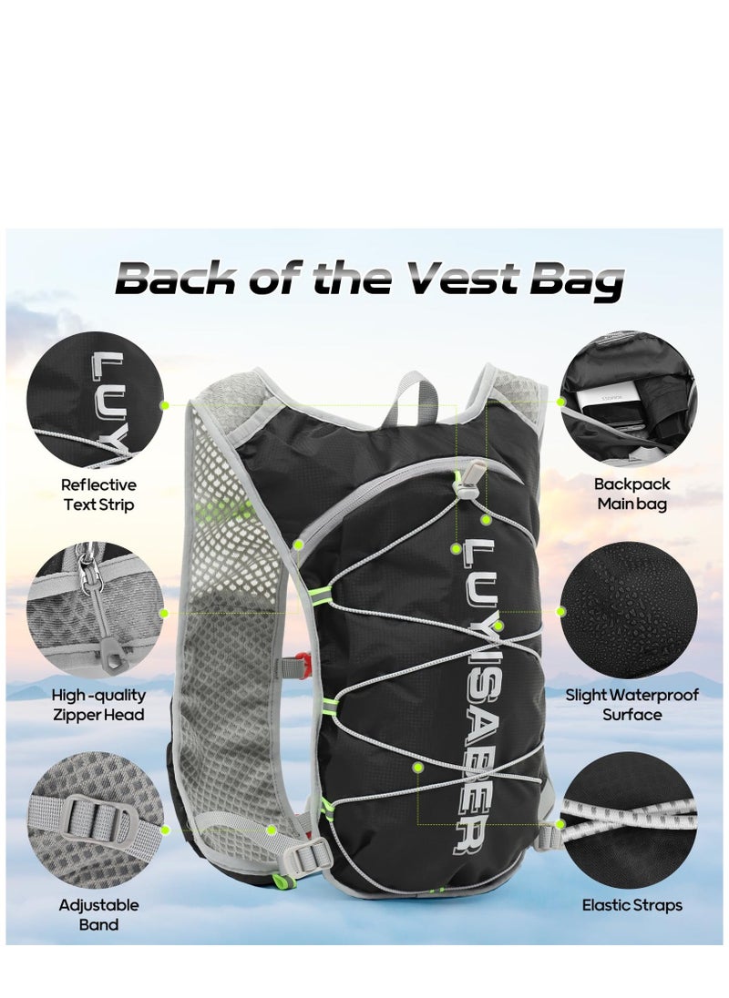 Running Backpack, Lightweight Running Vest Women, Micro-Splash Resistant Surface Hydration Vest for Outdoor Cycling Marathon Running Skiing Camping Climbing Regardless of Gender - Image 3