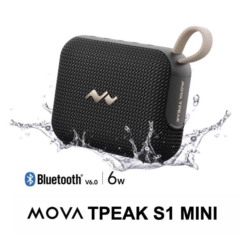 Mova Tpeak S1 Mini Portable Bluetooth 6.0 Speaker 6W, Multi-Mode Waterproof Ipx7, 8H Playtime, Black - Image 1