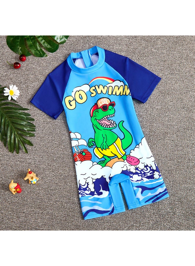 Summer New Children's Swimwear Girls' Small And Medium-sized Children's Swimwear Swimwear Cartoon Boys' Short-sleeved Suit