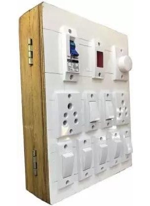 Bahul - BAHUL Modular pvcwall boarduty Electric Switch Board 7 Switches2 Sockets1 Fuse1 Regulator1 Indicator 2 Socket Extension Boards White 0 m - Image 1