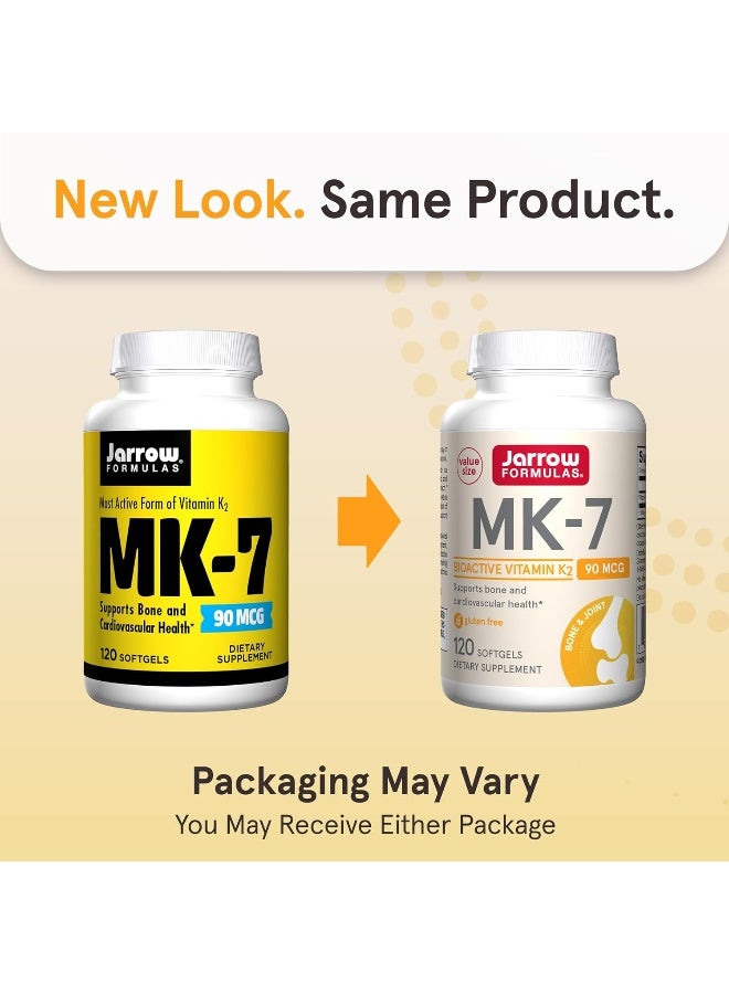 jarrow formulas Mk-7 90 Mcg - 120 Softgels - Superior Vitamin K Product For Building Strong Bones - Supports Heart & Cardiovascular Health - 120 Servings - Image 2