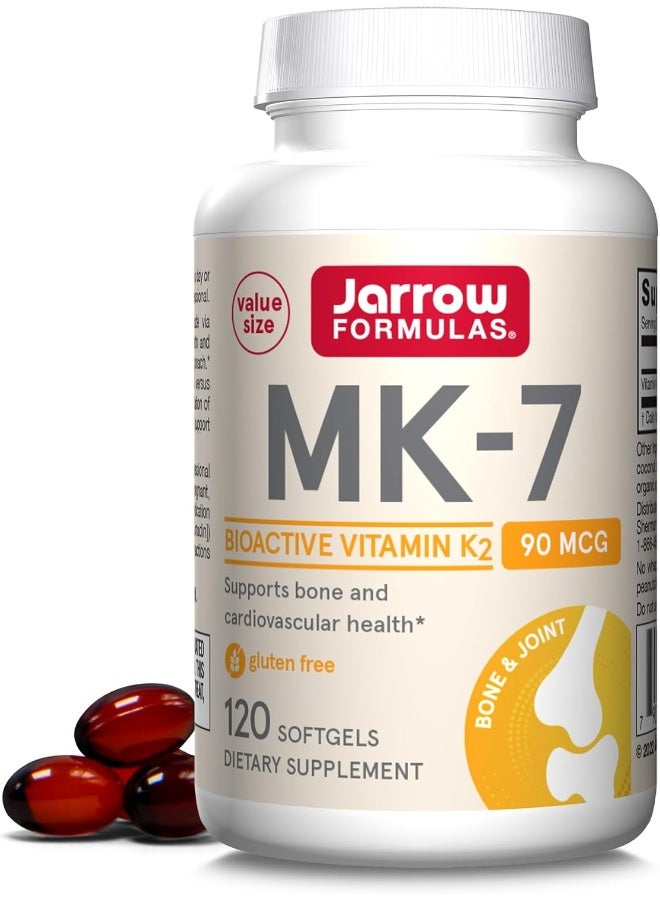 jarrow formulas Mk-7 90 Mcg - 120 Softgels - Superior Vitamin K Product For Building Strong Bones - Supports Heart & Cardiovascular Health - 120 Servings - Image 1