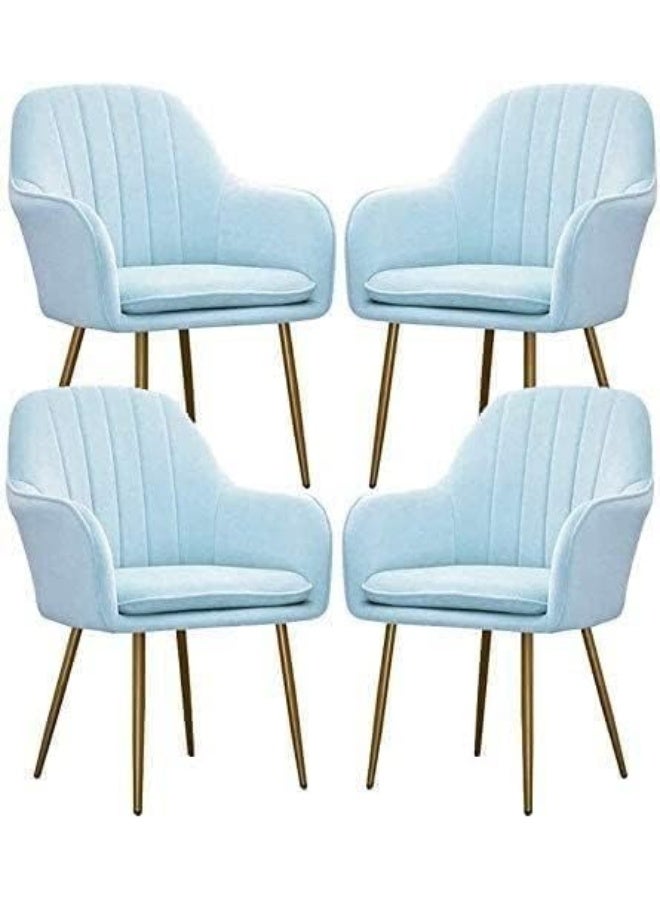 Poppins Home كراسي تناول الطعام الحديثة من بوبينز هوم - مجموعة من 4 كراسي من المخمل - Image 1