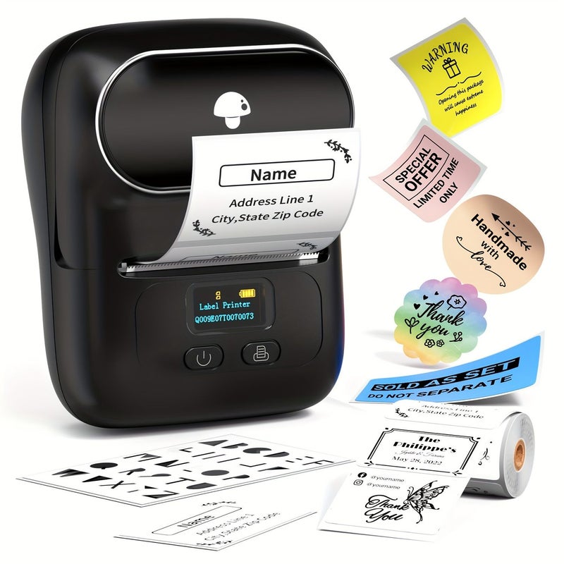 Phomemo M110 Black Label Printer Mini Wireless Thermal Sticker Printer For Small Business Home Office Address Name Tag Clothing Barcode Label Printing - Image 1