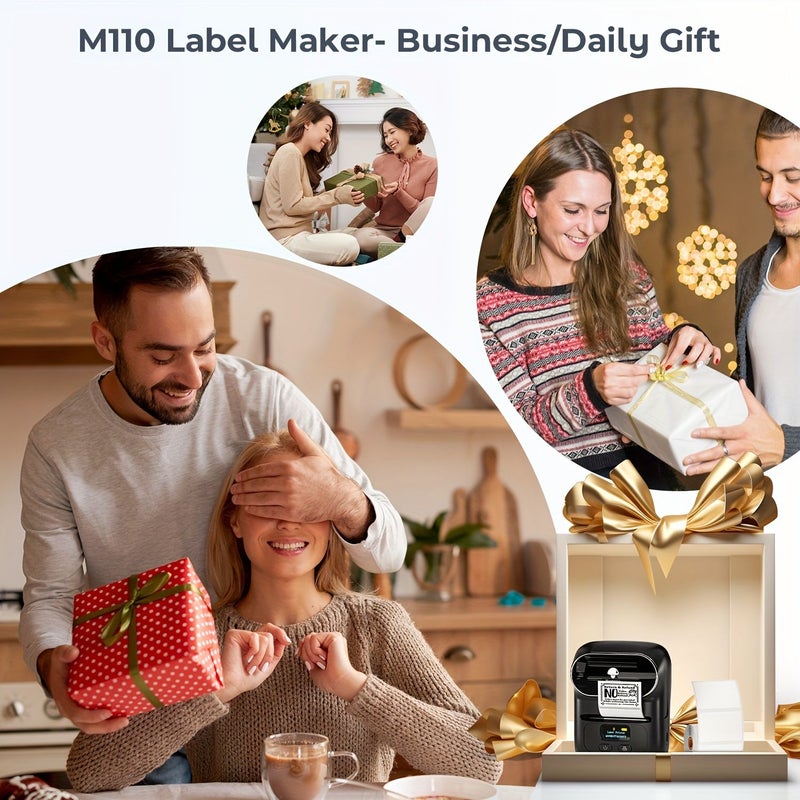 Phomemo M110 Black Label Printer Mini Wireless Thermal Sticker Printer For Small Business Home Office Address Name Tag Clothing Barcode Label Printing - Image 4