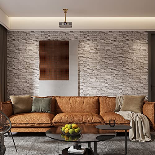 YLL YLL 20PCS 3D Wall Panels Peel and Stick 3D Brick Wallpaper Peel and Stick Faux Stone Wall Panel Foam Brick Self-Adhesive Wallpaper(Rock,20pcs) - Image 2