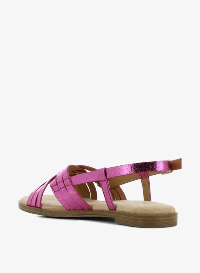 SJ Women's Cross Strap Sandals with Buckle Closure  - Image 3