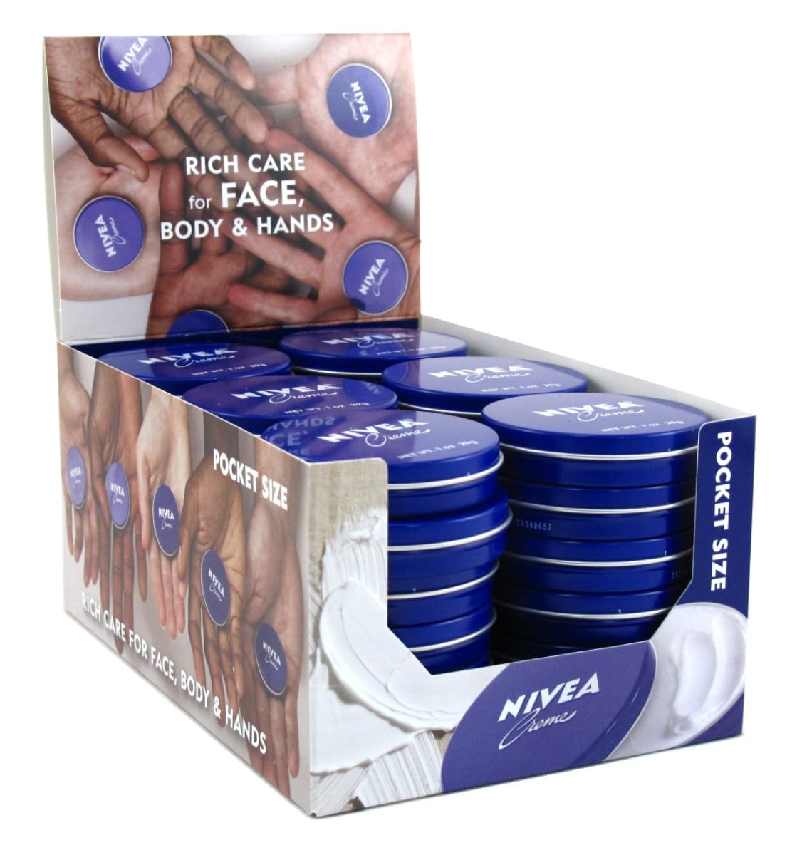 NIVEA Scented Creme  1oz Travel Size Tins Pack of 36  Hydrating Whole Body Moisturizer for Dry Skin