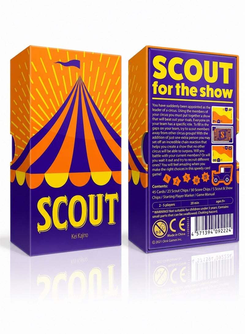 أوينك جيمز لعبة الورق SCOUT: لعبة استراتيجية حائزة على جوائز ومناسبة للعائلات والحفلات؛ مخصصة للاعبين (من 2 إلى 5 لاعبين) بعمر 9 سنوات فما فوق، وتستغرق مدة اللعب 20 دقيقة. - Image 1