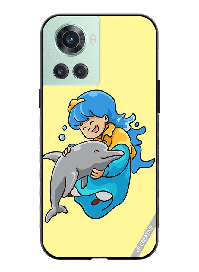 VR CREATIVE Protective Case Cover For OnePlus 10R Blue Princess Design Multicolour - Image 1