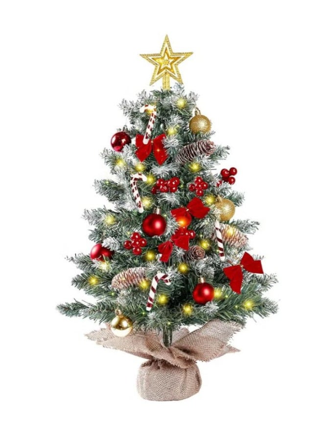 Small, lit, snow-covered Christmas tree, 23.6 inches - Image 1