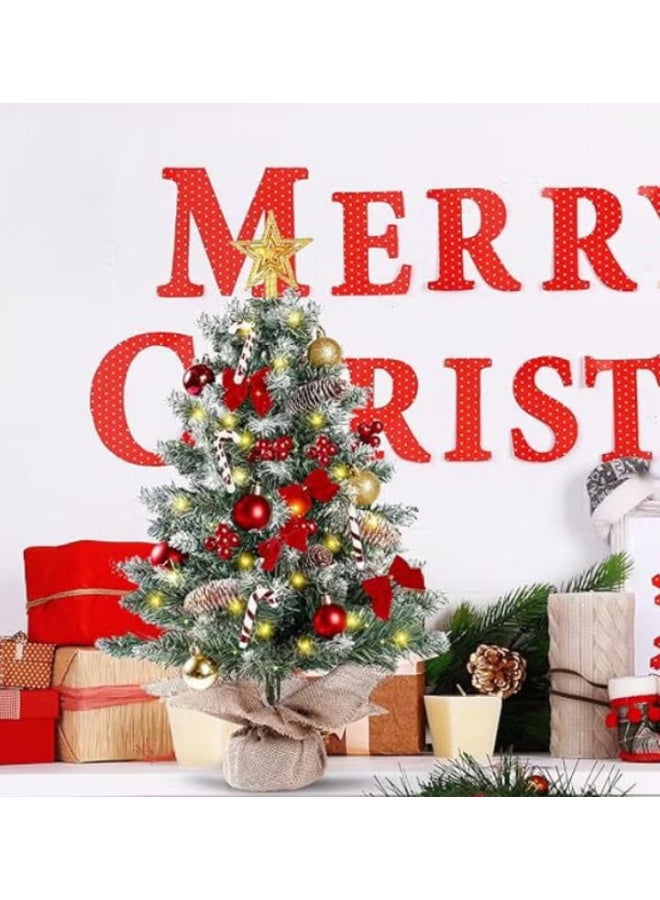 Small, lit, snow-covered Christmas tree, 23.6 inches - Image 3