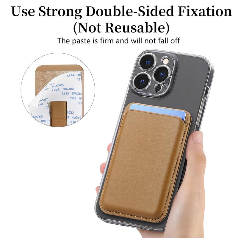 Bracevor Wallet Card Holder case Pouch with Stand for All Smartphones : Brown (3M Adhesive Tape, PU Leather) - Image 3