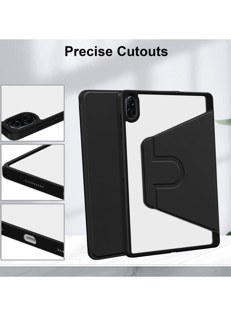 URBBKING Rotating Case Compatible with Honor Pad X8a,360 Degree Rotating Stand Cover, Multi-Angle Viewing Folio Cover with Pencil Holder Black - Image 3