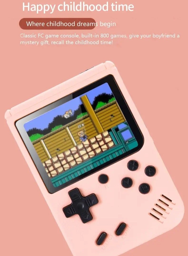 AROAQ Mini Handheld Video Game, 8 Bit 3.0 Inch Color LCD Portable Pocket Video Game Machine, Compact And Lightweight Handheld Games Console With Built In 500 Games For Kids And Adults, (Pink) - Image 4