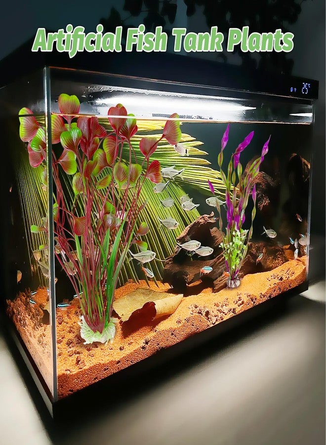 هامليدي نباتات هاميليدي الاصطناعية لأحواض السمك، عشب مائي بلاستيكي ناعم واقعي، زينة آمنة للموائل المائية، عبوة من قطعتين - Image 5