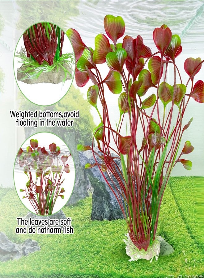 هامليدي نباتات هاميليدي الاصطناعية لأحواض السمك، عشب مائي بلاستيكي ناعم واقعي، زينة آمنة للموائل المائية، عبوة من قطعتين - Image 3
