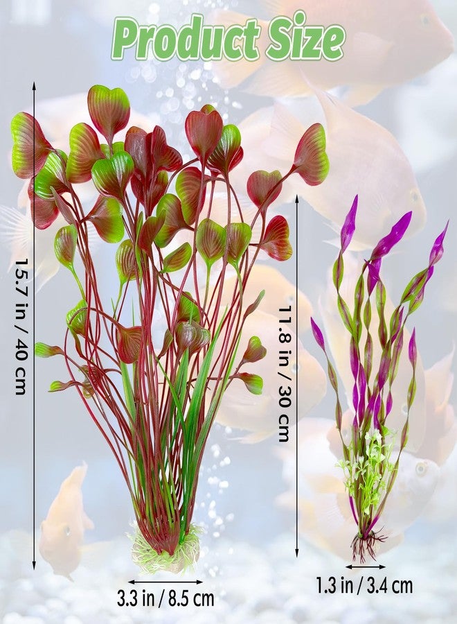 هامليدي نباتات هاميليدي الاصطناعية لأحواض السمك، عشب مائي بلاستيكي ناعم واقعي، زينة آمنة للموائل المائية، عبوة من قطعتين - Image 2