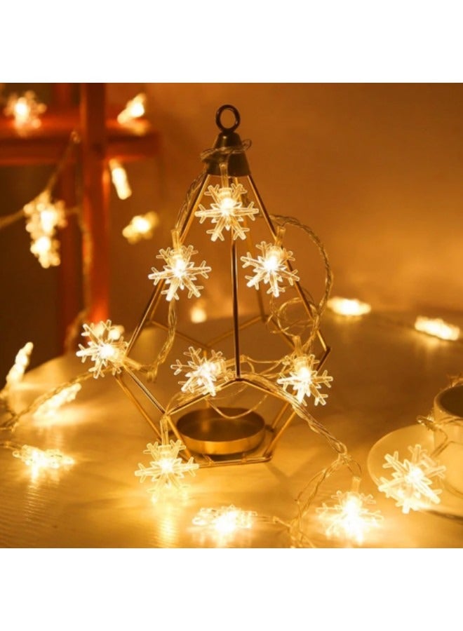 GGEROU Snowflake String Lights, 12M/39ft 100 LED Fairy Lights Solar Powered, 8 Modes Outdoor Indoor with Remote & Timer for Home, Balcony, Warm White - Image 2