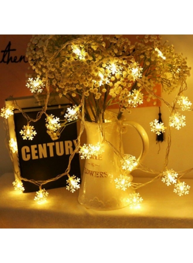 GGEROU Snowflake String Lights, 12M/39ft 100 LED Fairy Lights Solar Powered, 8 Modes Outdoor Indoor with Remote & Timer for Home, Balcony, Warm White - Image 4