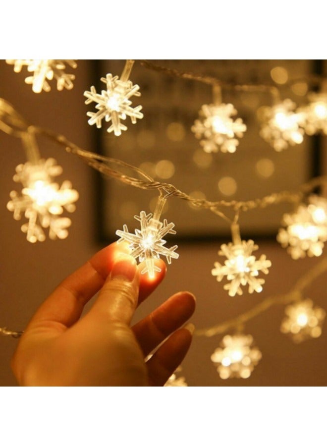 GGEROU Snowflake String Lights, 12M/39ft 100 LED Fairy Lights Solar Powered, 8 Modes Outdoor Indoor with Remote & Timer for Home, Balcony, Warm White - Image 3