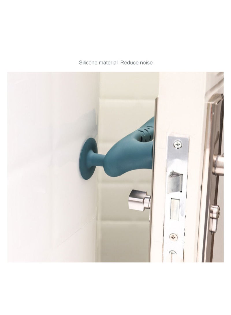 Set of 2 Door Handle Cover Anti Wall Collision Blue - Image 2