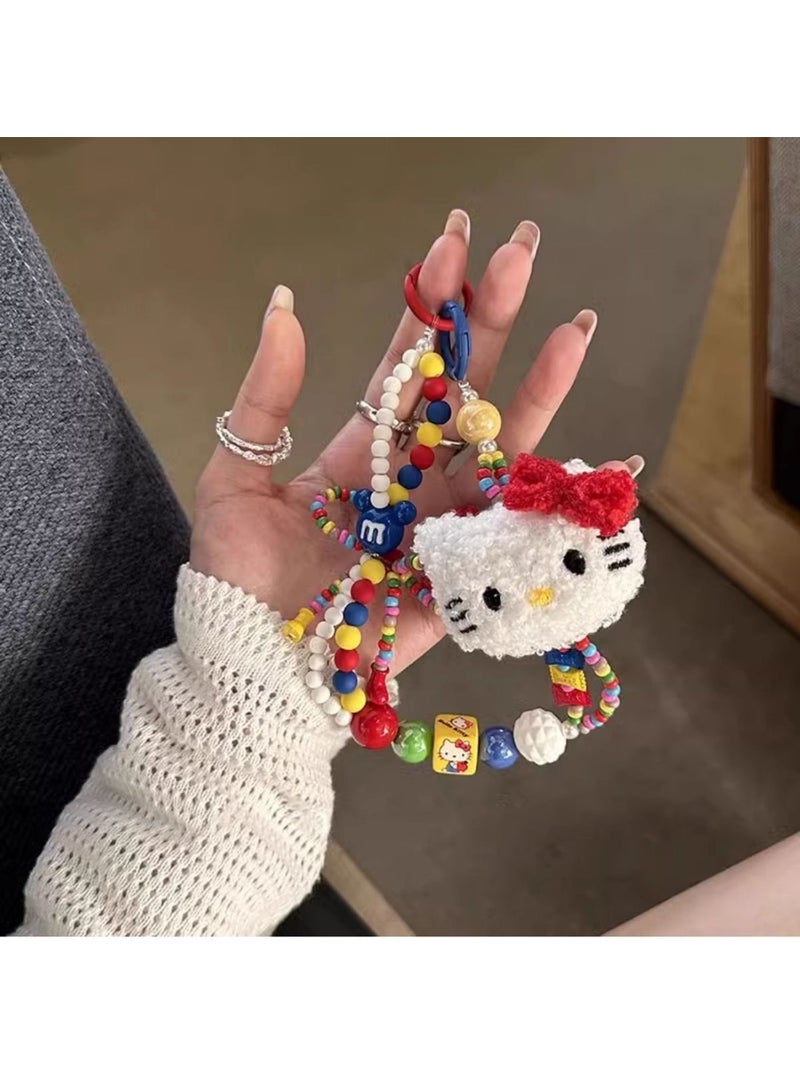 NIBEMINENT Phone Charm/ Chain Strap for Women Girls, Bows And Cat Cell Phone Case Lanyard Wrist Strap