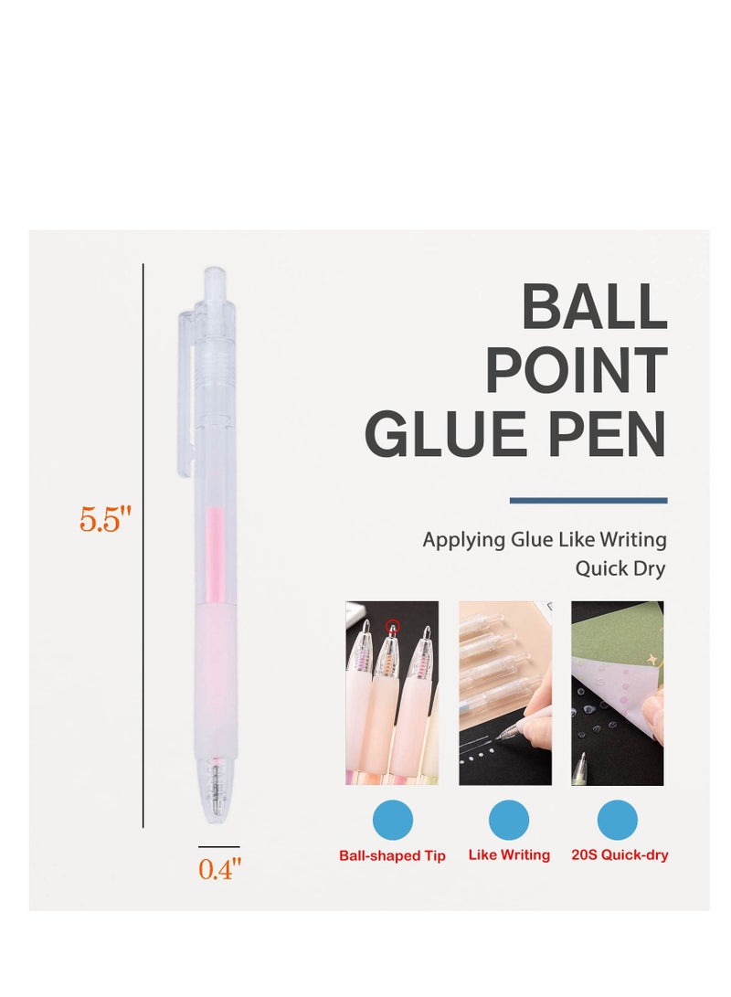 SOLARAE Ball Point Glue Pen - Applying Glue Like Writing, Kids-Friendly Precise Apply and Easy Control, Quick Dry Glue Pen for Crafting, Scrapbooking, Card Making, Kids School Supplies Craft Supplies - Image 2