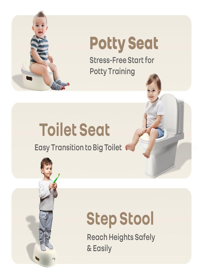أر فور رابيت مقعد تدريب الأطفال الصغار من R for Rabbit Tiny Tots Mellow متعدد الأغراض 3 في 1 قابل للتحويل، وعاء قابل للإزالة، وسادات مانعة للانزلاق، مقعد قابل للفصل والتعليق للأطفال بوزن يصل إلى 20 كجم، من 1 إلى 5 سنوات (أبيض رمادي) - Image 2