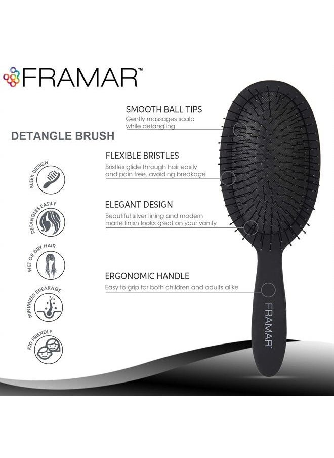 framar Framar Detangling Curly Hair Brush – No More Tangles Hairbrush – Elegant Detangler brush, Hair brushes for women, Mens Hair Brush, Hair Detangle Brush, Hair Accessories For Women (Black)  - Image 1
