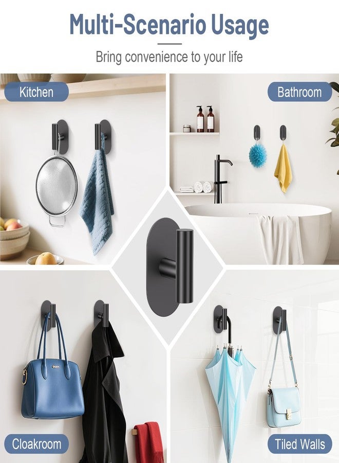 soaez Self Adhesive Matte Black Toilet Paper Holder Towel Holder for Bathroom Wall, No Drilling Bathroom Hardware Set, SUS304 Stainless Steel Black Towel Ring Hand Towel Holder for Bathroom, Kitchen - Image 4