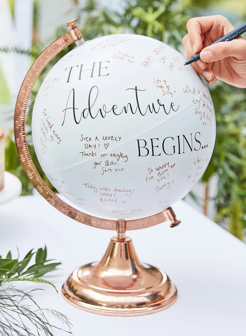 Ginger Ray Globe Wedding Guest Book