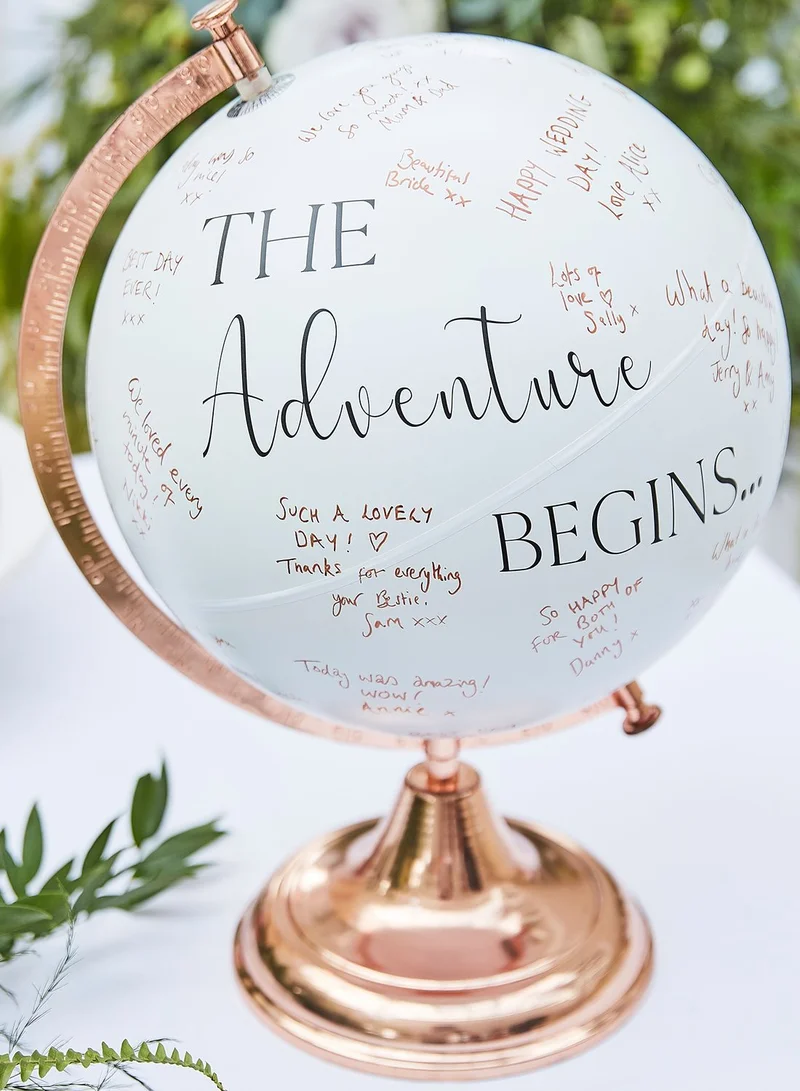 Ginger Ray Globe Wedding Guest Book