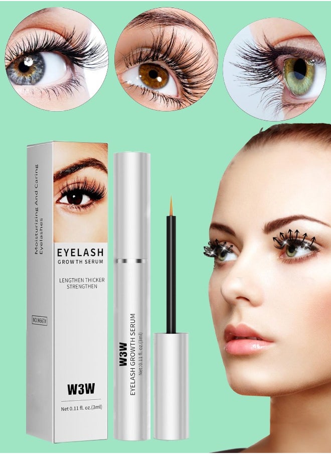 W3W Eyelash Growth Serum for Longer Thicker Lashes and Brows Natural Plant Extracts Hypoallergenic Formula and Effective Stimulate Lash Growth Eyelash Enhancement Serum 3ml  - Image 1