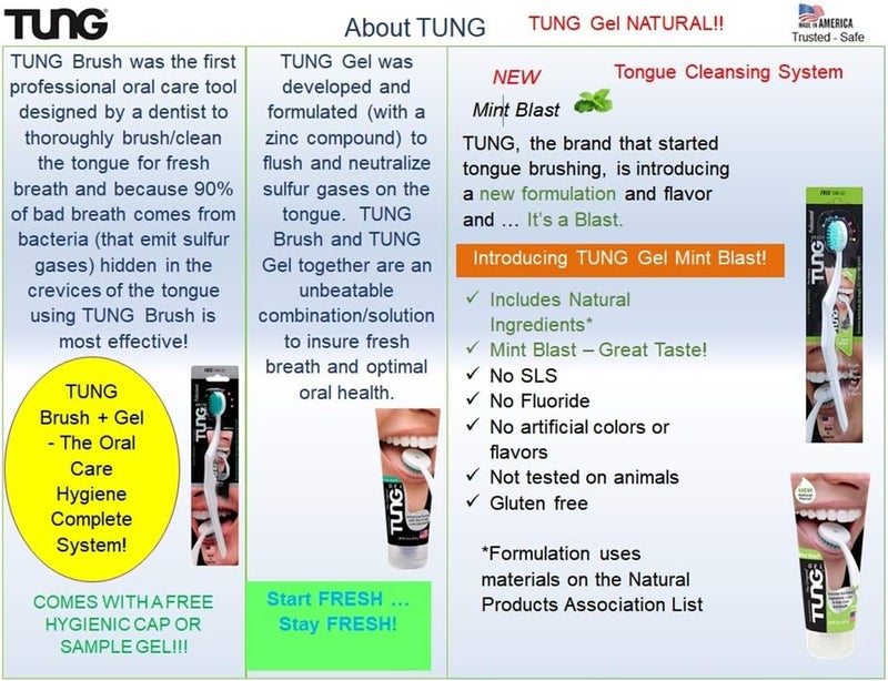 TUNG Gel Natural with Mint Blast 3oz 85g Tongue Cleaner Fights Bad Breath Eliminates Odour Halitosis for Fresh Breath Pack of 2 - Image 3